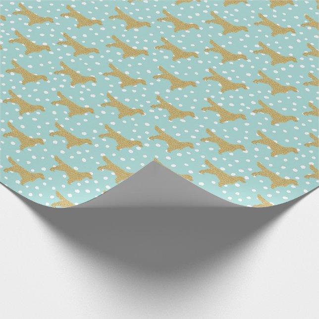 Golden retriever Puppy Spotty Cute Dog Pattern Wrapping Paper (Corner)
