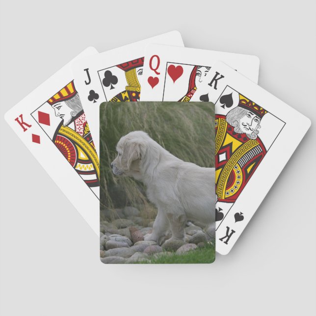 Golden Retriever Puppy Standing Playing Cards (Back)