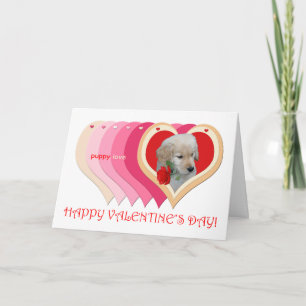 Golden Retriever Puppy Valentine Card