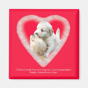 Golden Retriever Puppy Valentine Gifts Magnet