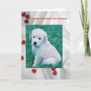Golden Retriever Puppy Valentine's Day Card