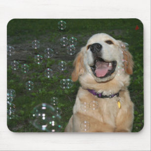 Golden Retriever Puppy with Bubbles Mouse Mat