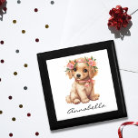 Golden Retriever Puppy With Flowers Custom Name Gift Box<br><div class="desc">Golden Retriever Puppy With Flowers Custom Name Gift Box - Personalised, Adorable Design, Perfect for Dog Lovers. The Golden Retriever Puppy gift box with Custom Name is a delightful choice for dog lovers and their little ones. This adorable gift box can be personalised with your baby's name, making it a...</div>