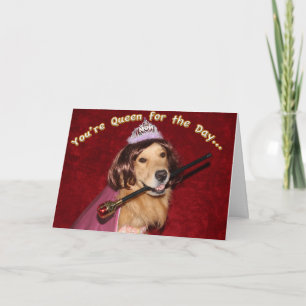 Golden Retriever Queen Mum for Mother's Day Card