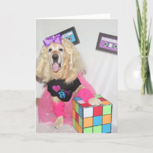 Golden Retriever Rad 80s Birthday Card