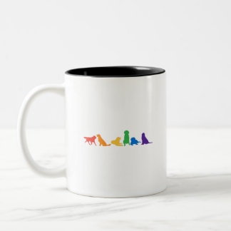 Golden Retriever Rainbow Two-Tone Coffee Mug