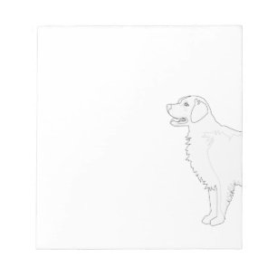 Golden Retriever Ready to Colour Design Notepad