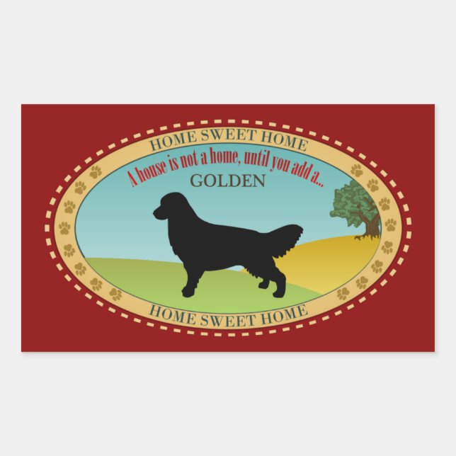 Golden Retriever Rectangular Sticker (Front)