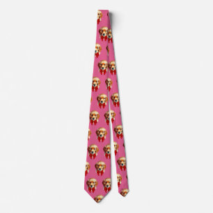 Golden Retriever Red Bow Tie
