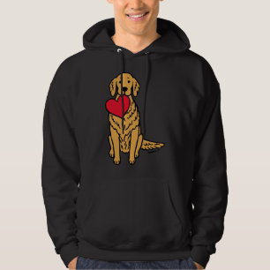Golden Retriever Red Heart Hoodie