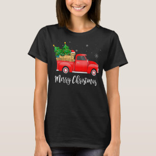 Golden Retriever Red Truck Christmas Tree Xmas Dog T-Shirt