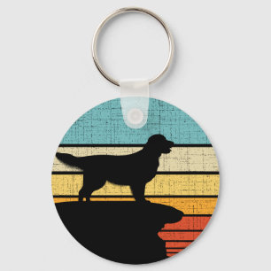 Golden Retriever Retro Vintage 60s 70s Dog Owner Key Ring