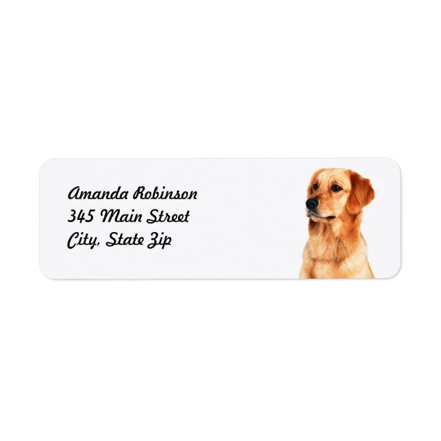 Golden Retriever Return Address Label (Front)