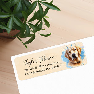 Golden Retriever Return Address Label