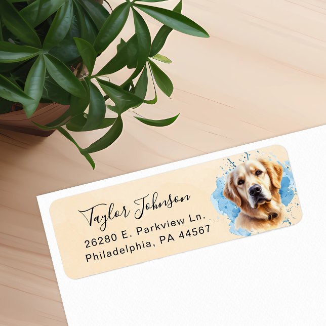 Golden Retriever Return Address Label (Creator Uploaded)