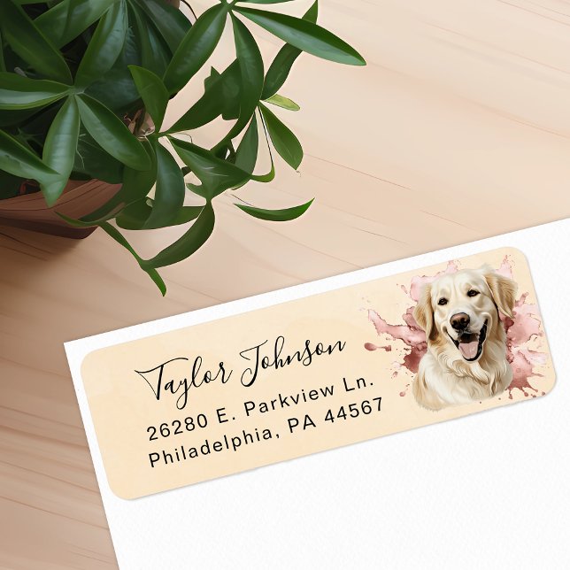 Golden Retriever Return Address Label (Creator Uploaded)