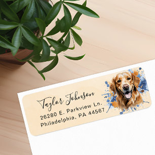 Golden Retriever Return Address Label