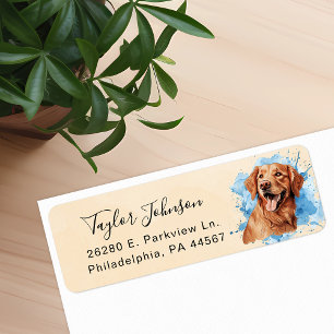 Golden Retriever Return Address Label