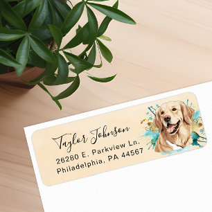 Golden Retriever Return Address Label