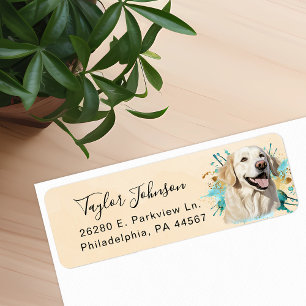 Golden Retriever Return Address Label