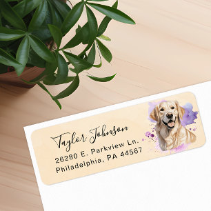 Golden Retriever Return Address Label