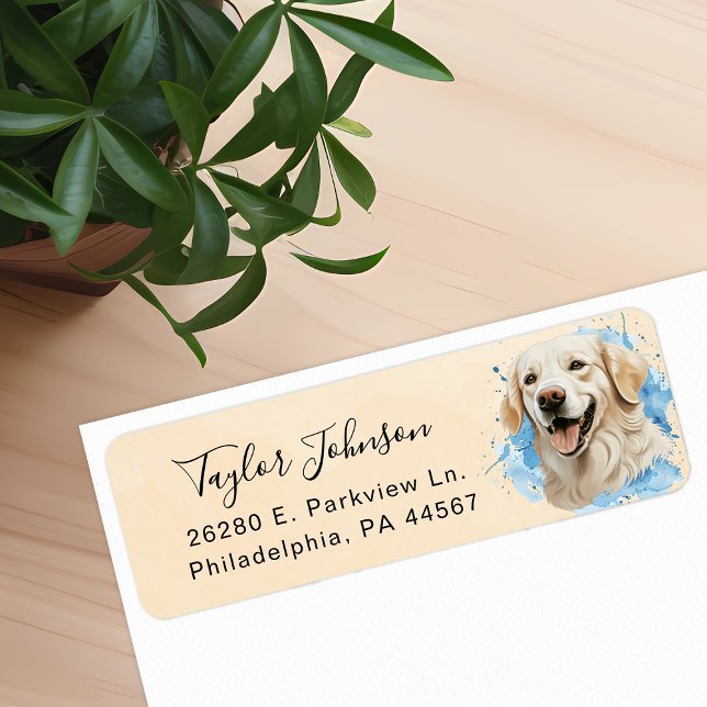 Golden Retriever Return Address Label (Creator Uploaded)