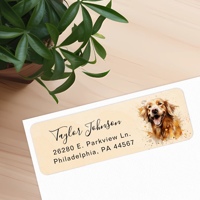 Golden Retriever Return Address Label (Creator Uploaded)