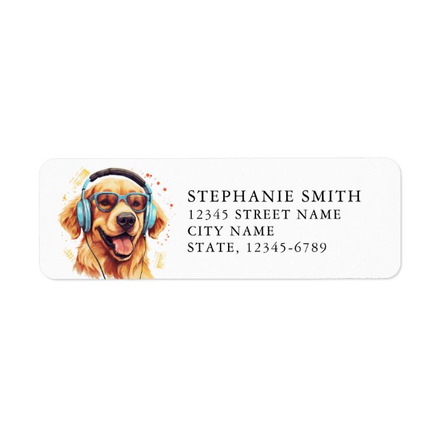 Golden Retriever Return Address Label (Front)