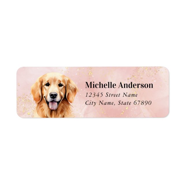 Golden Retriever Return Address Labels (Front)