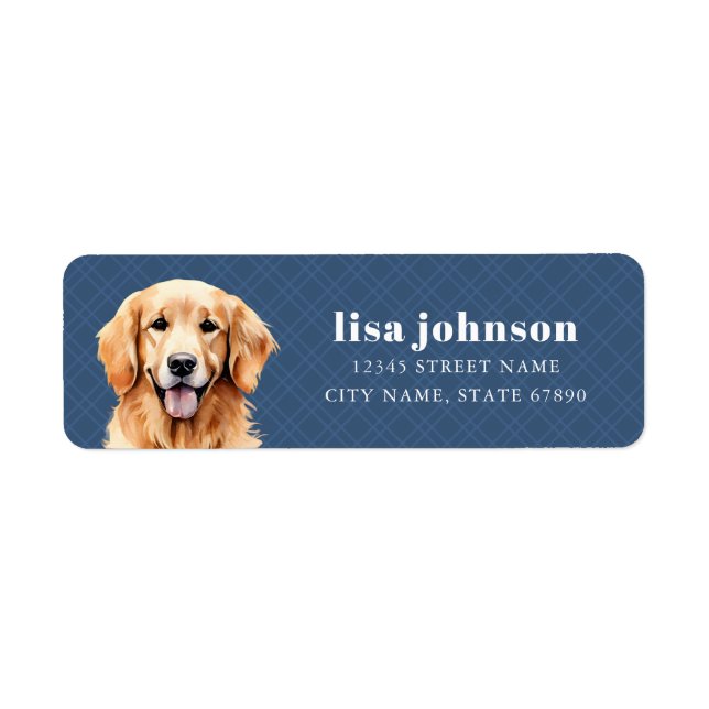 Golden Retriever Return Address Labels (Front)
