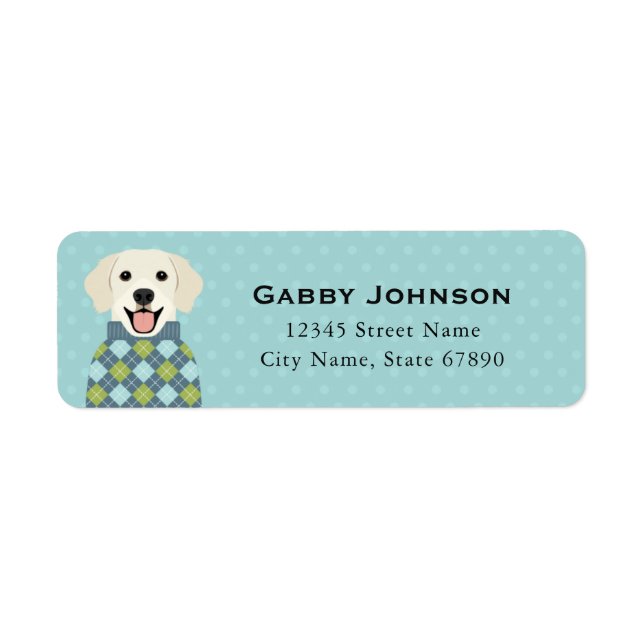 Golden Retriever Return Address Labels (Front)