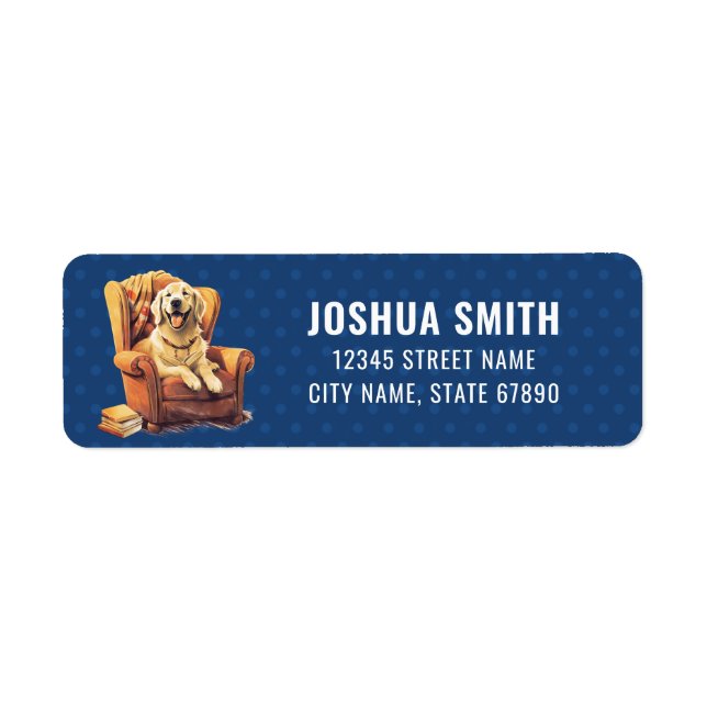 Golden Retriever Return Address Labels (Front)