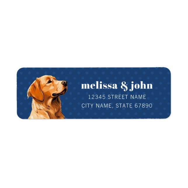 Golden Retriever Return Address Labels (Front)