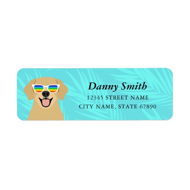 Golden Retriever Return Address Labels (Front)