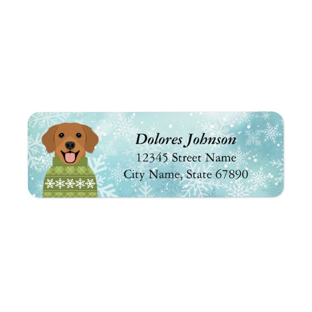 Golden Retriever Return Address Labels (Front)
