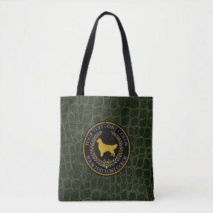 Golden Retriever Ringside Leather Pattern Tote Bag