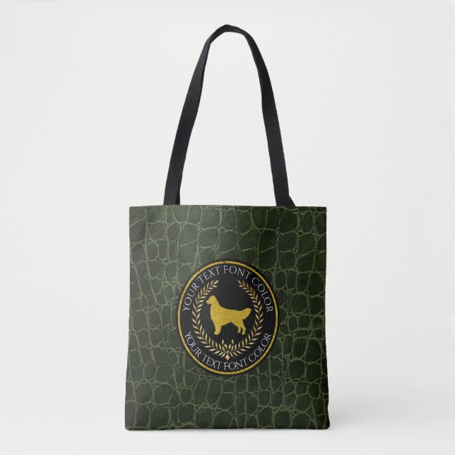 Golden Retriever Ringside Leather Pattern Tote Bag (Front)