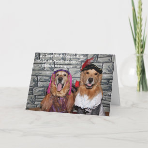 Golden Retriever Romeo and Juliet Anniversary Card