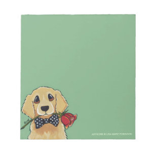 Golden Retriever & Rose Small Notepad