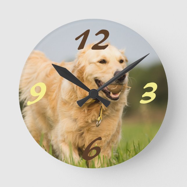 Golden Retriever Round Clock (Front)