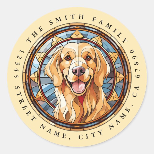 Golden Retriever Round Stickers (Front)