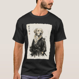 Golden Retriever Samurai Katana Japanese Ink Art U T-Shirt