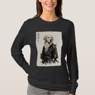 Golden Retriever Samurai Katana Japanese Ink Art U T-Shirt