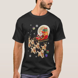 Golden Retriever Santa Christmas Sleigh Funny Xmas T-Shirt