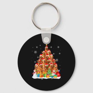 Golden Retriever Santa Christmas Tree Lights Dog X Key Ring
