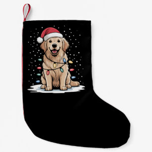 Golden Retriever Santa Christmas Tree Lights Xmas Small Christmas Stocking