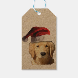 Golden Retriever Santa Claus Gift Tags