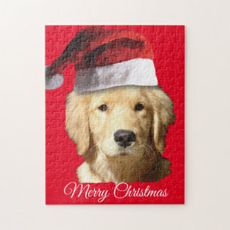 Golden Retriever Santa Claus Jigsaw Puzzle