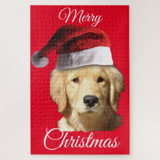 Golden Retriever Santa Claus Jigsaw Puzzle