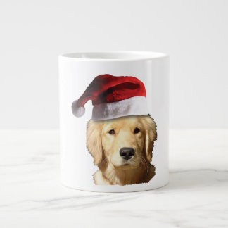 Golden Retriever Santa Claus Large Coffee Mug
